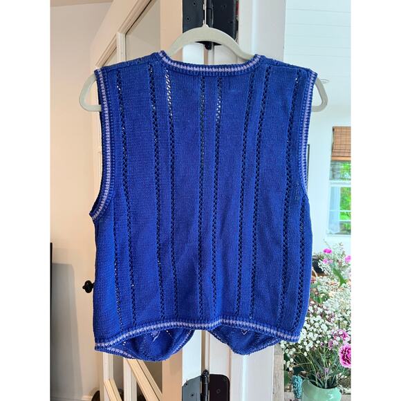 Vintage Jantzen Classics Blue Embroidered Vest, S/M - Picture 2 of 6